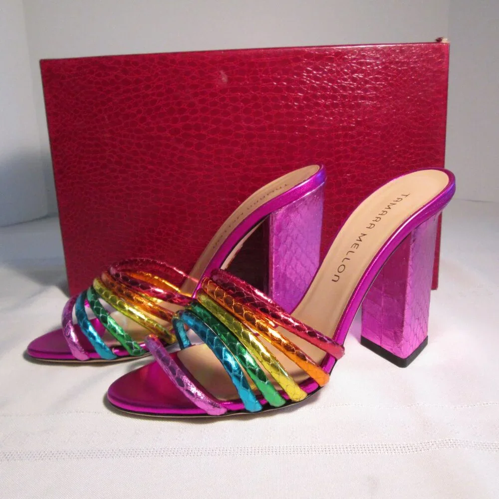 Tamara Mellon Rainbow 105 Elaphe Heels Sz 35.5 NIB - Picture 6 of 11